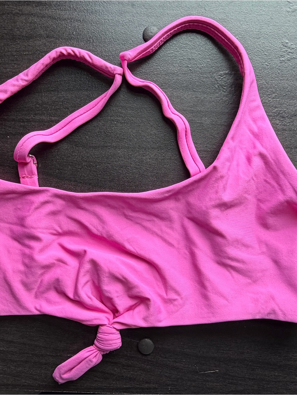 Lulu's Bright Pink Knot Front Sports Bra